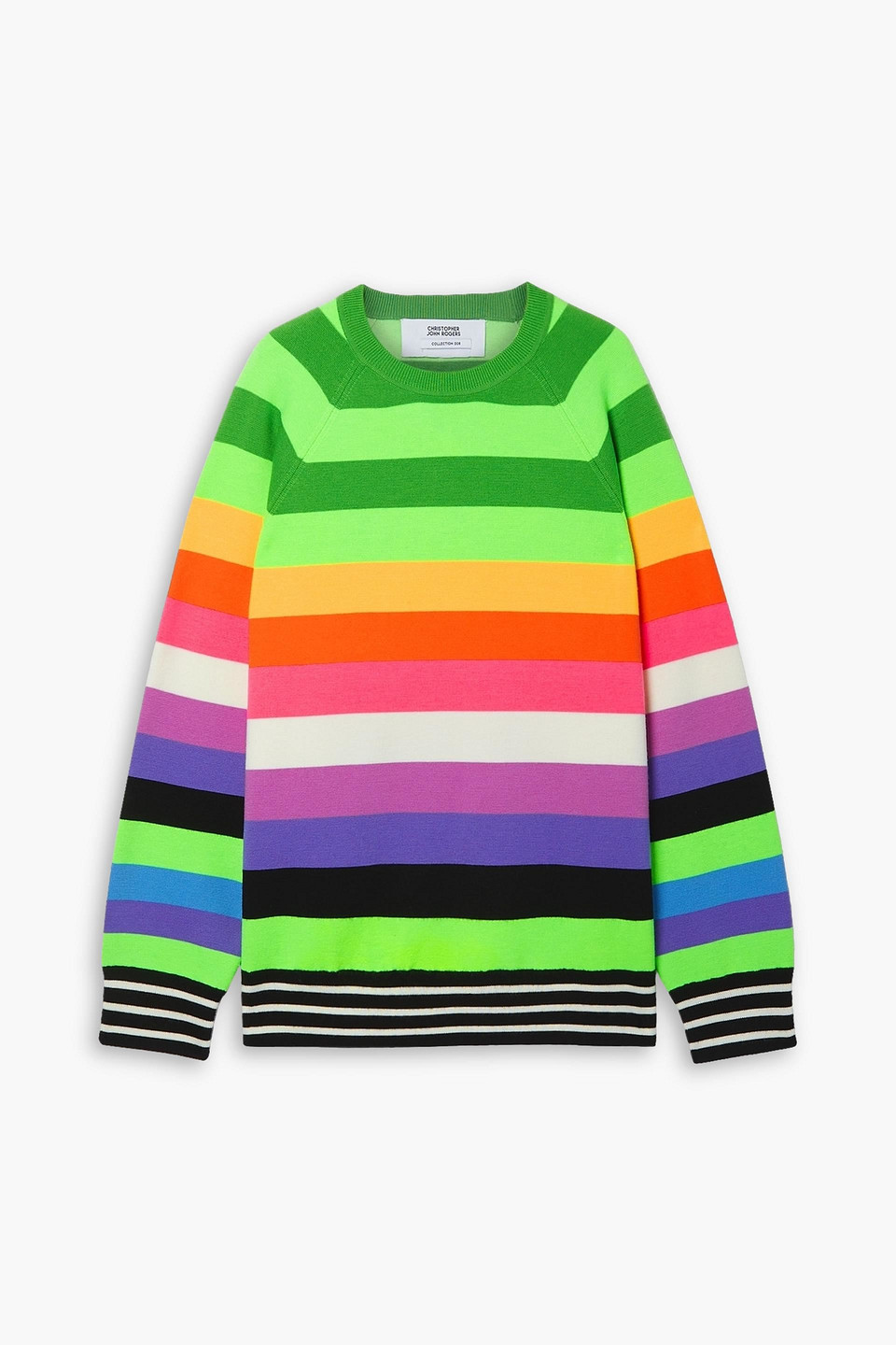 Christopher John Rogers Oversized Striped Wool-blend Sweater In Multi