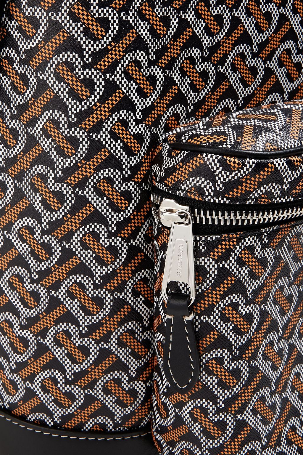 BURBERRY Logo-print faux textured leather backpack