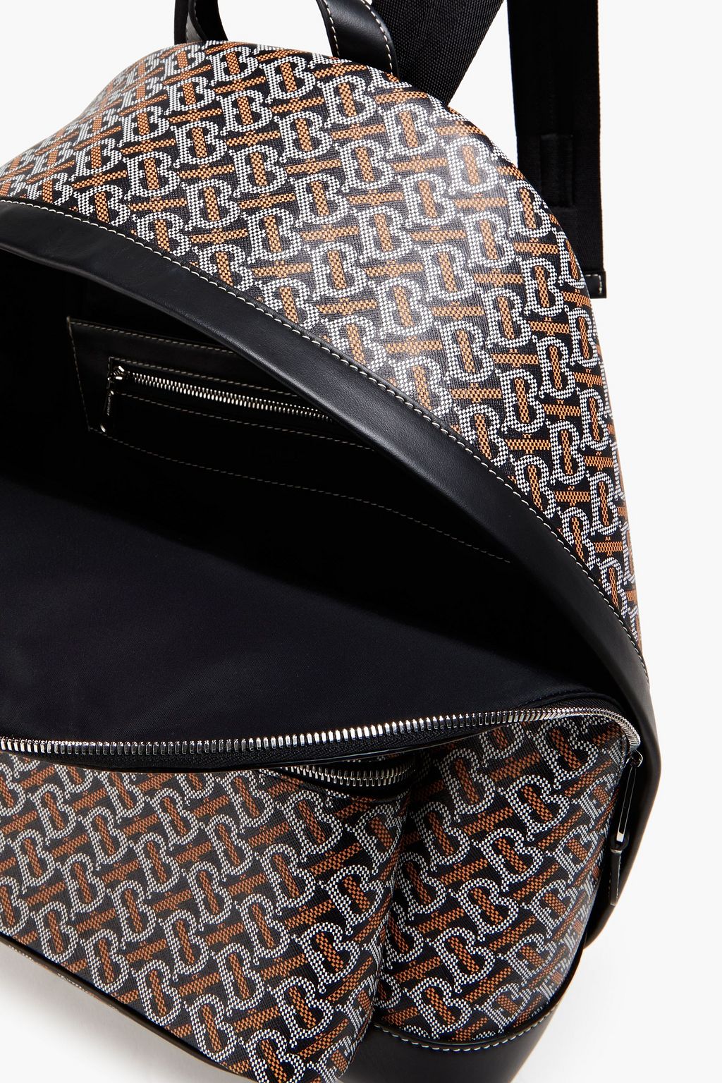 BURBERRY Logo-print faux textured leather backpack