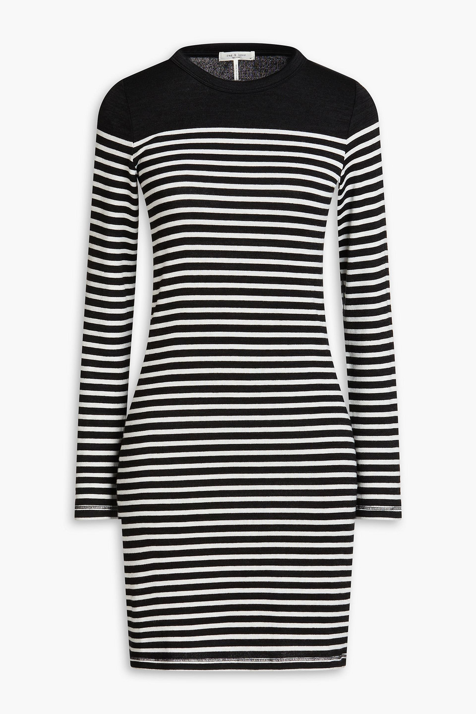 Rag & Bone Striped Stretch-jersey Dress In Black