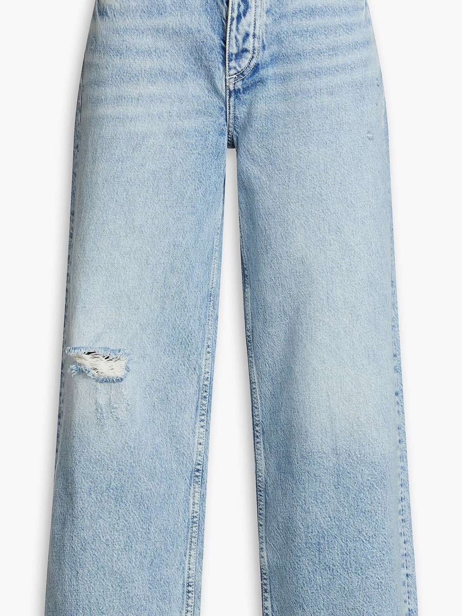 malvern cropped distressed high-rise wide-leg jeans