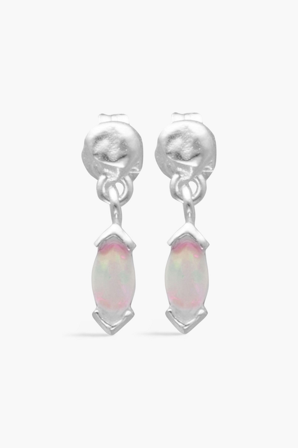 Recycled sterling silver opal earrings