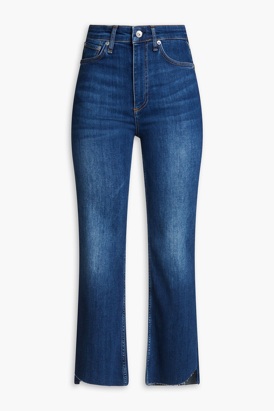 Rag & Bone Casey High-rise Kick-flare Jeans In Mid Denim