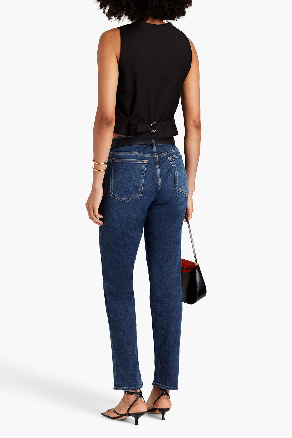 Shop Rag & Bone Dre Faded Low-rise Boyfriend Jeans In Dark Denim