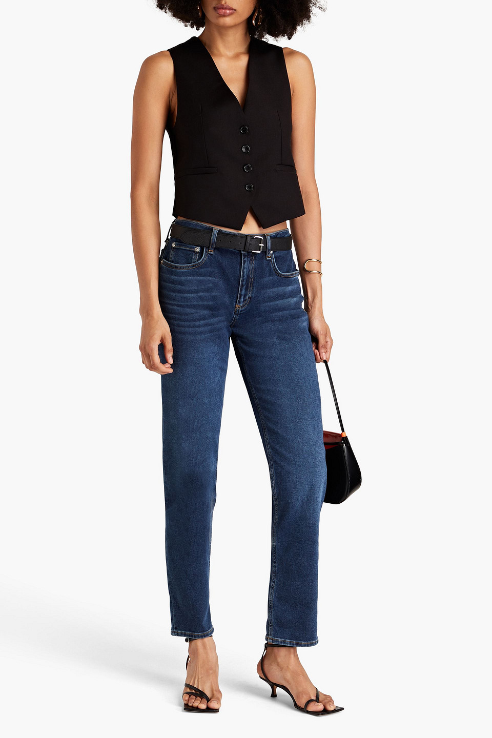 Shop Rag & Bone Dre Faded Low-rise Boyfriend Jeans In Dark Denim