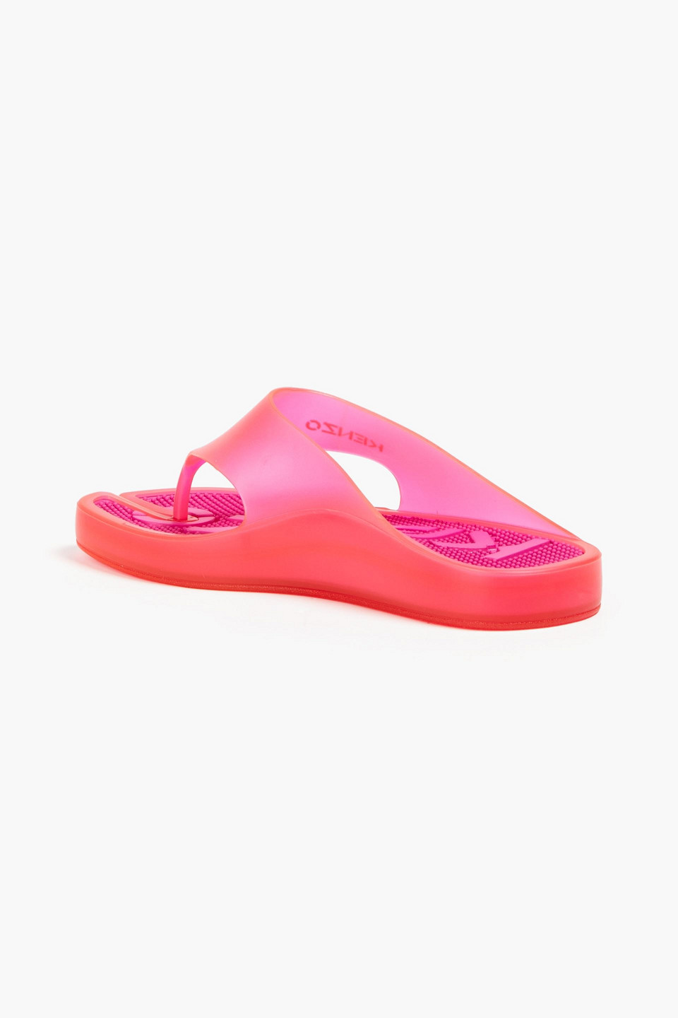 Shop Kenzo K-beach Split-toe Logo-print Rubber Flip Flops In Bright Pink