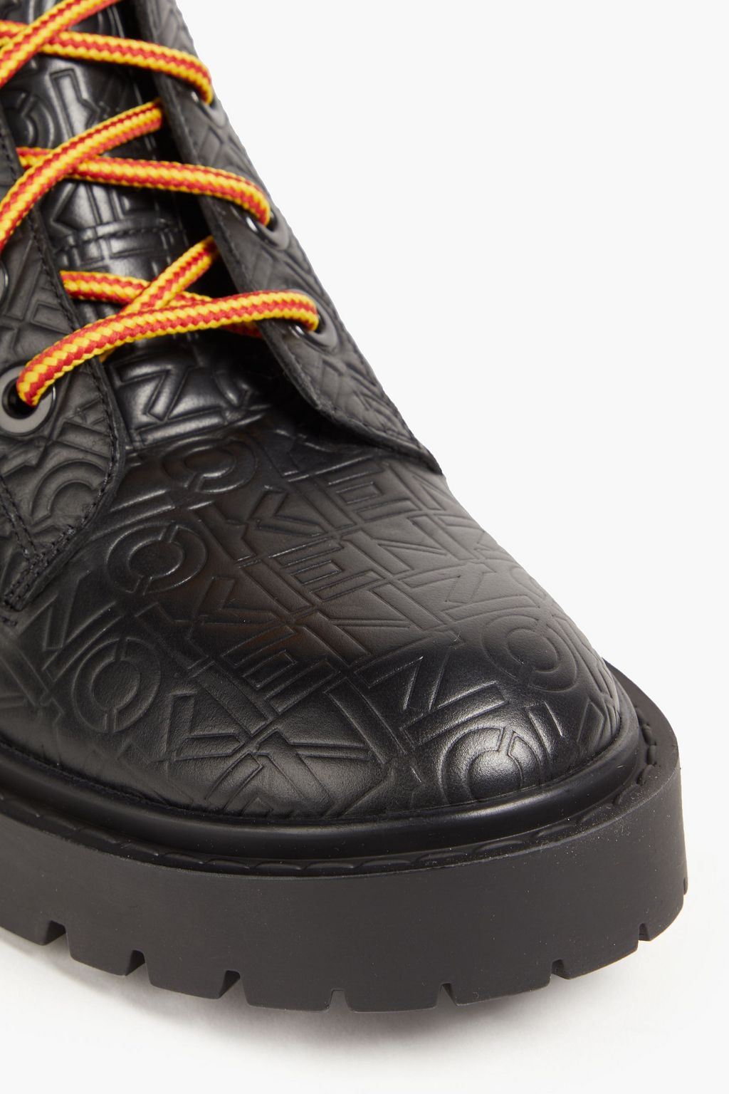 KENZO Pike embossed leather combat boots