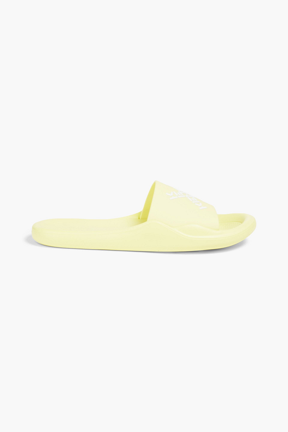 Kenzo Embellished Rubber Slides In Pastel Yellow