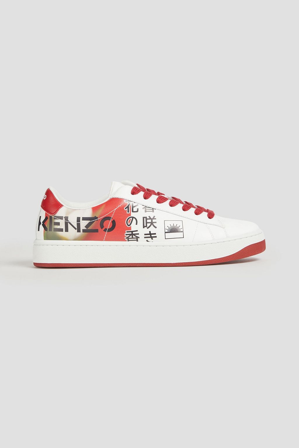 Happening Sump cylinder KENZO Kourt printed leather sneakers | Sale up to 70% off | THE OUTNET