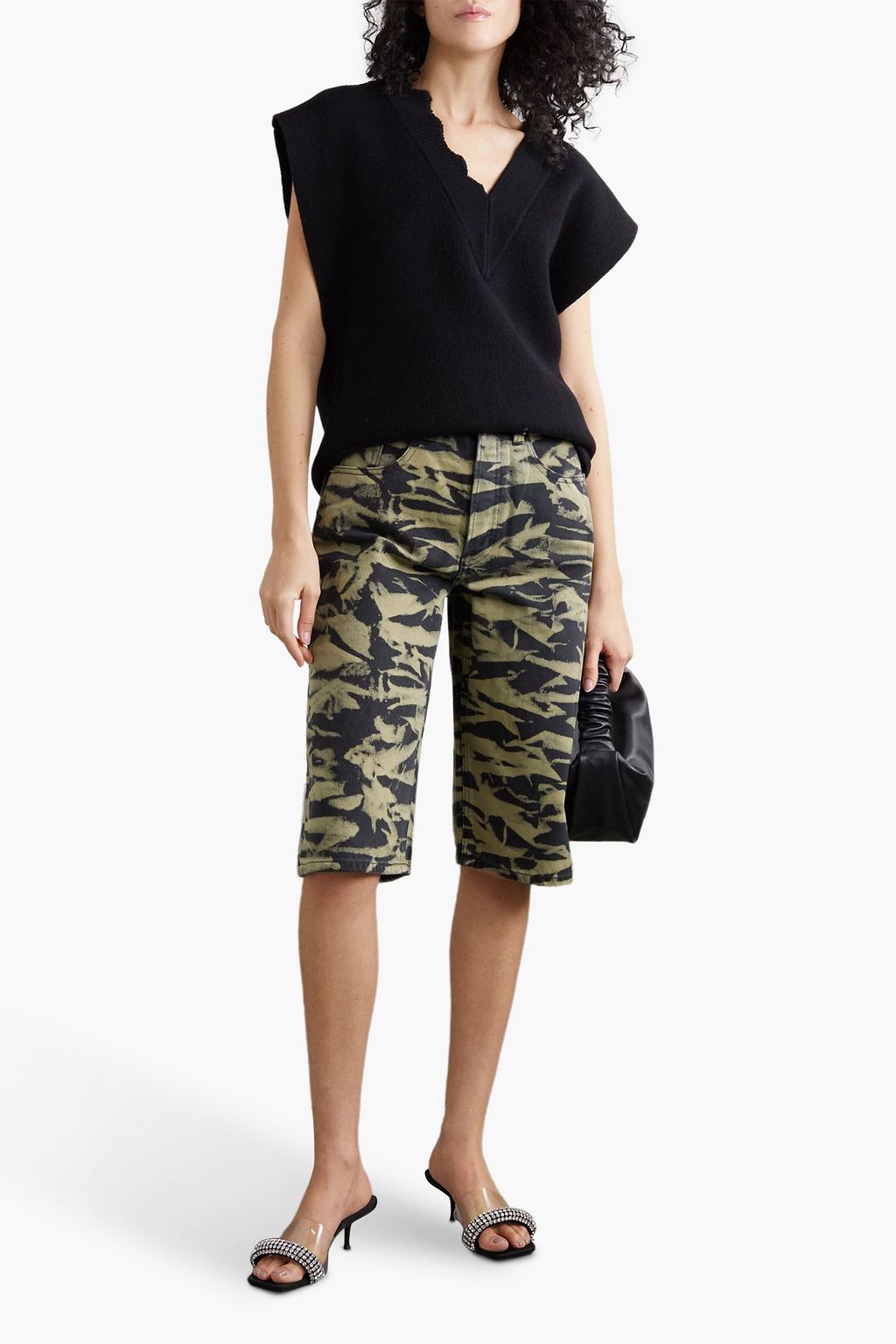 ALEXANDER WANG شورت دنيم مزين بطبعات