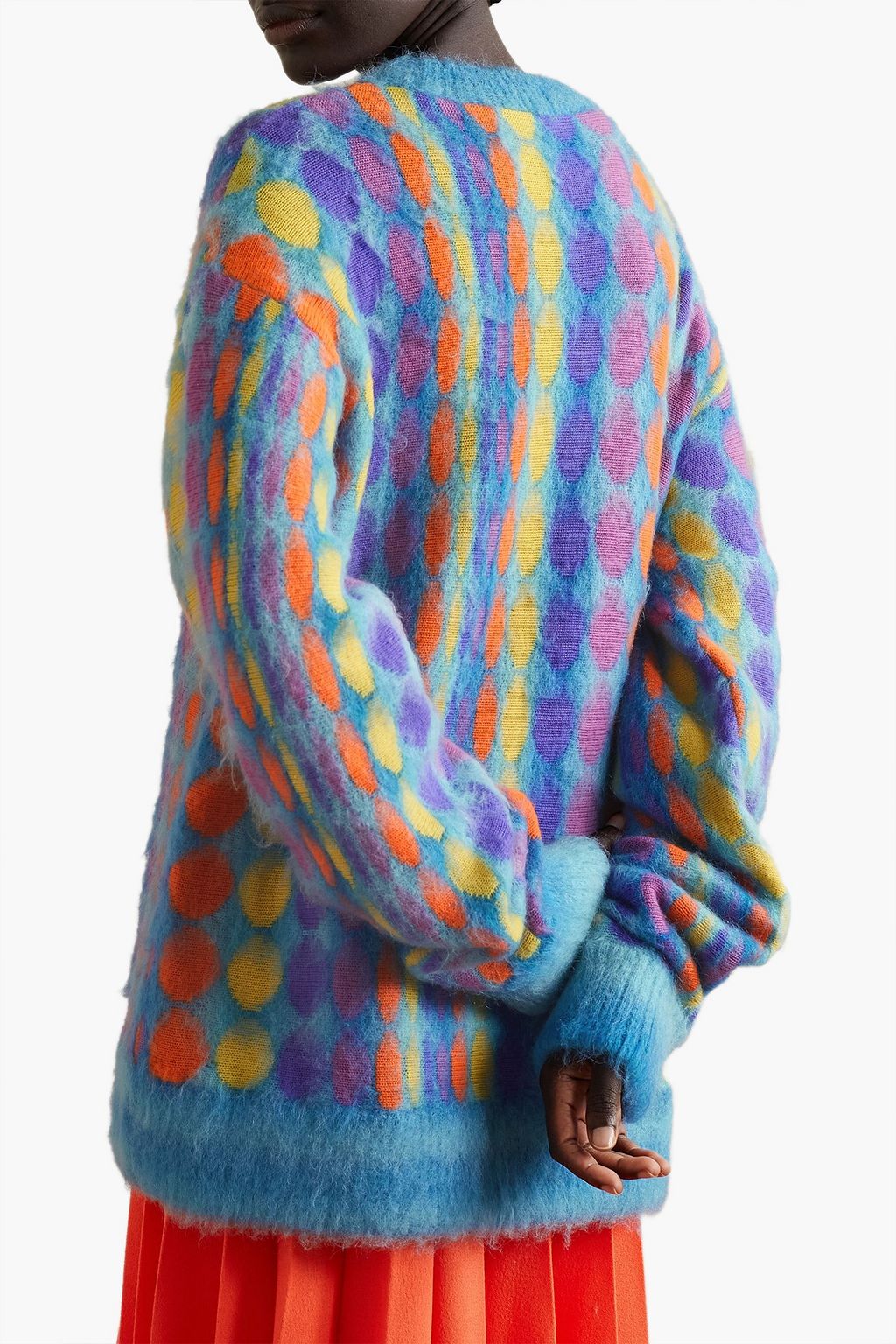 CHRISTOPHER JOHN ROGERS Oversized brushed polka-dot jacquard-knit sweater