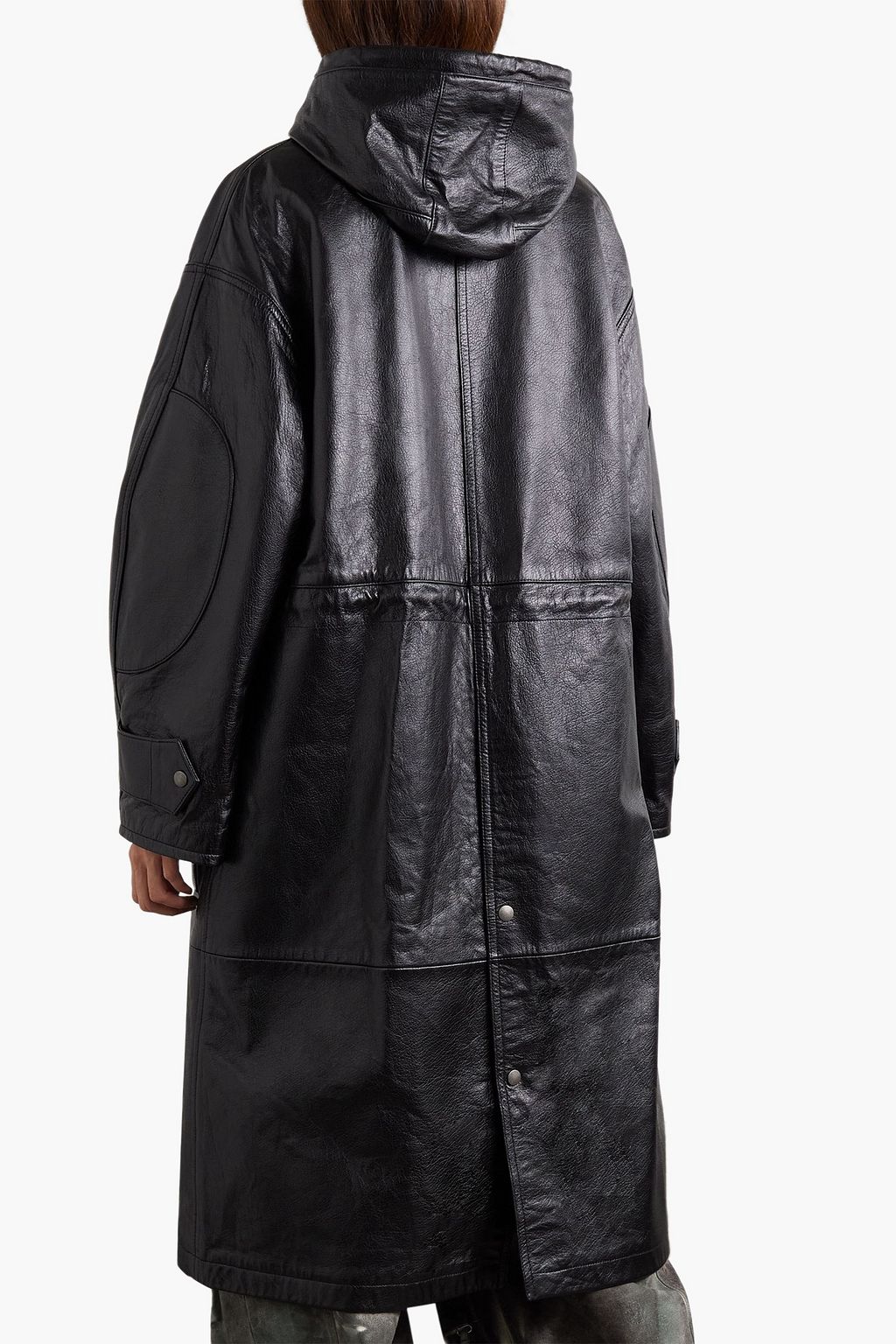 ACNE STUDIOS Oversized leather hooded coat