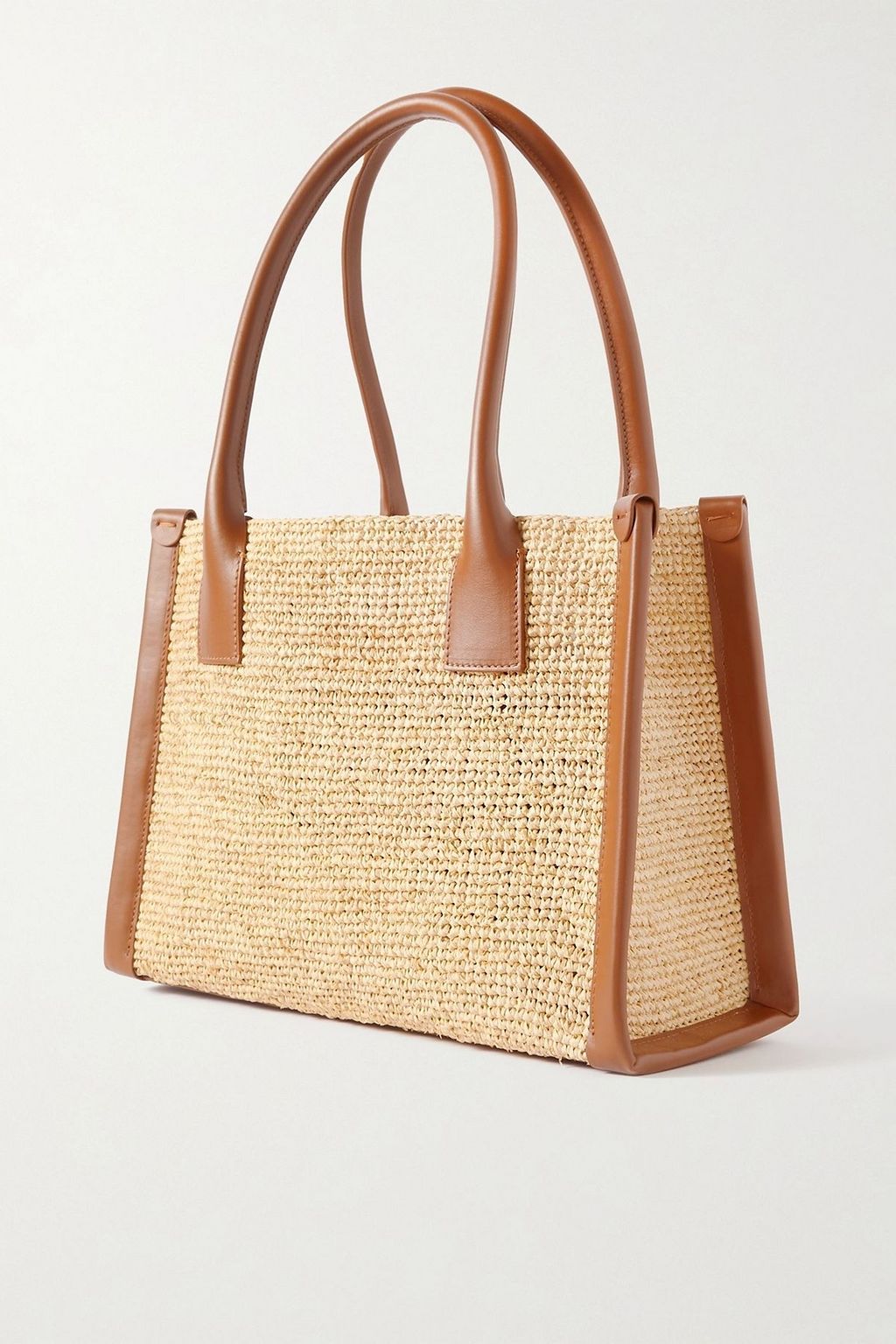 CHRISTIAN LOUBOUTIN By My Side small leather-trimmed raffia tote