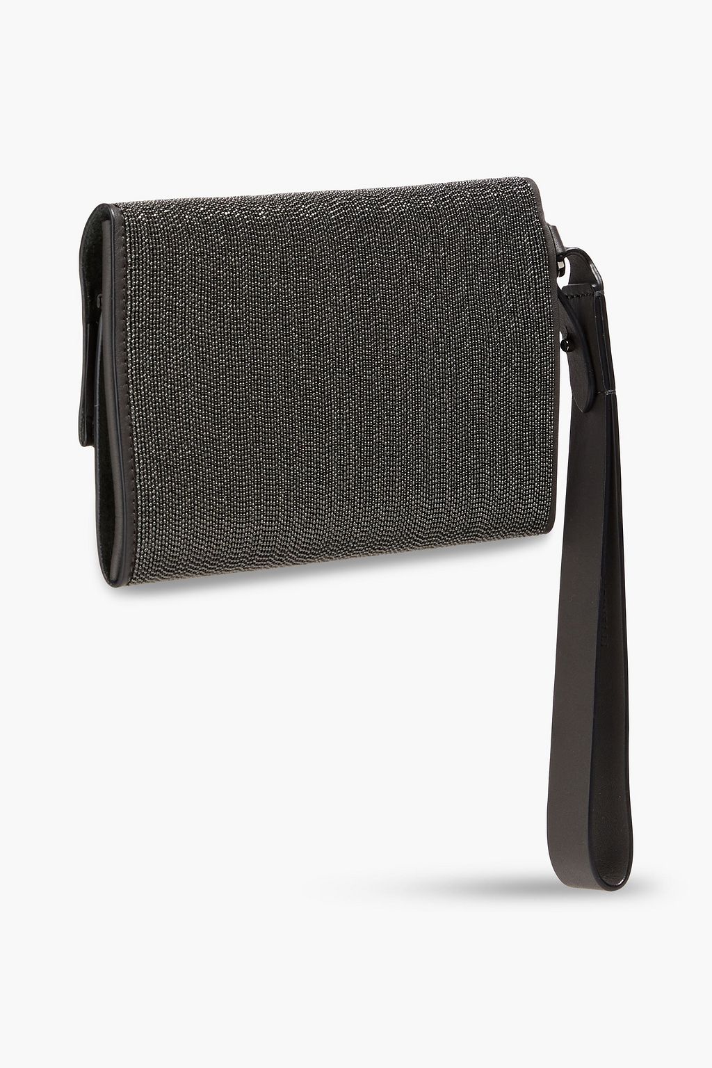BRUNELLO CUCINELLI Bead-embellished leather envelope clutch