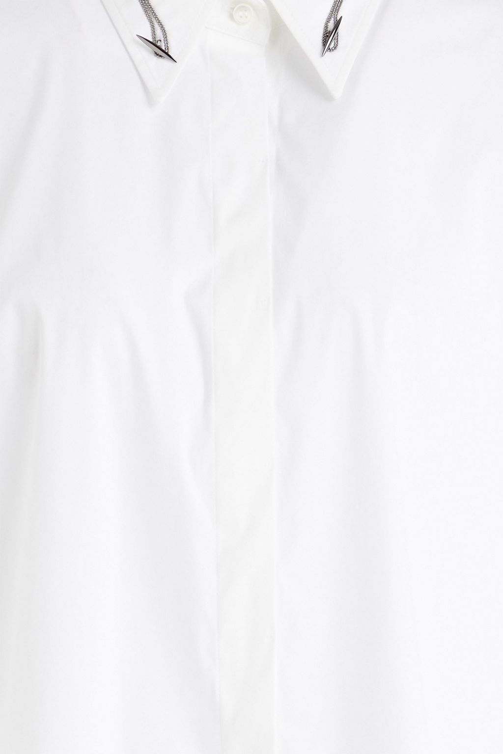 BRUNELLO CUCINELLI Bead-embellished cotton-blend poplin shirt