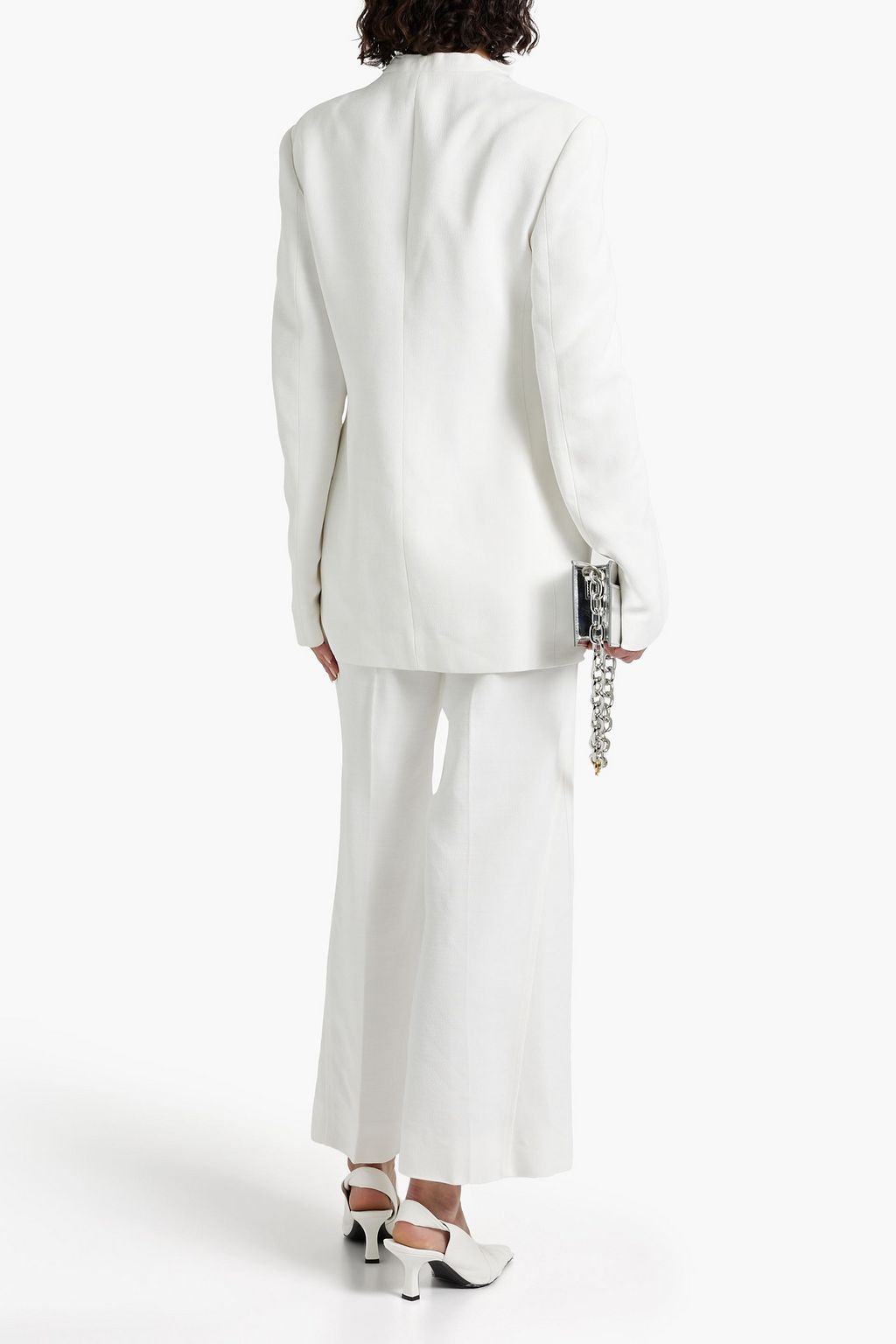 JIL SANDER Embellished draped crepe blazer
