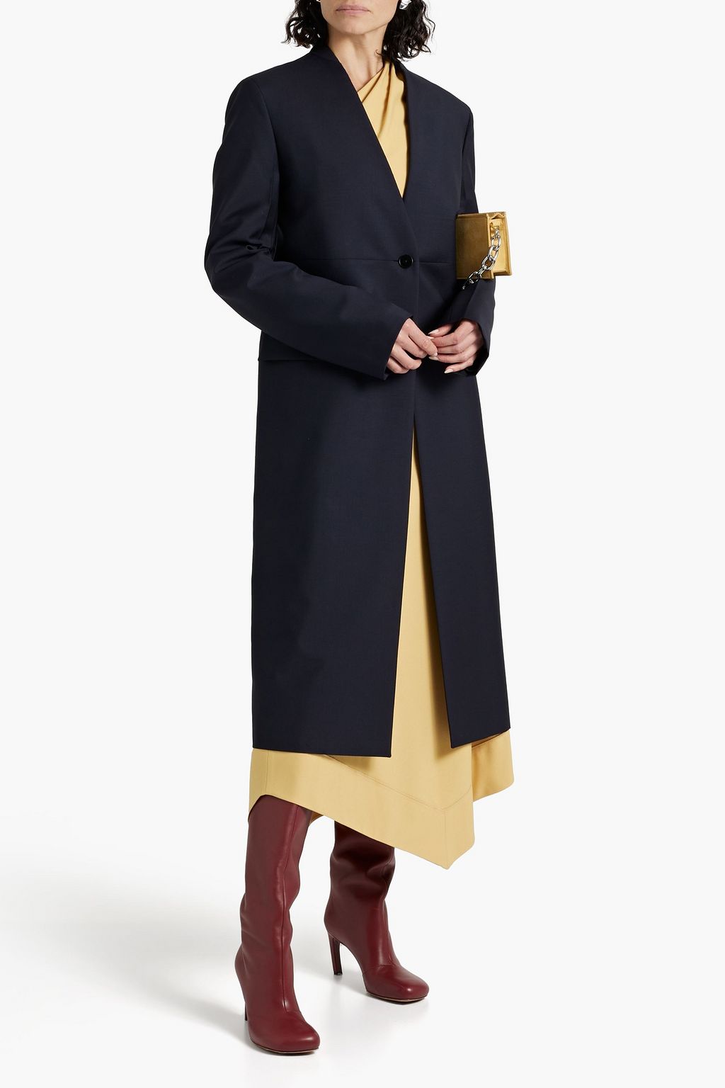 JIL SANDER Wool and mohair-blend coat