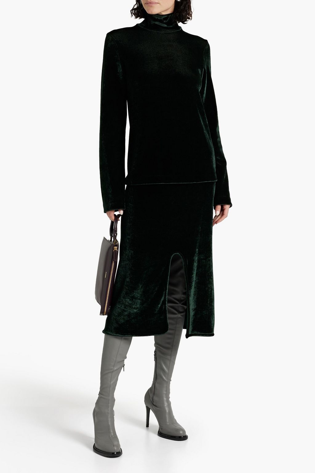 JIL SANDER Velvet turtleneck top