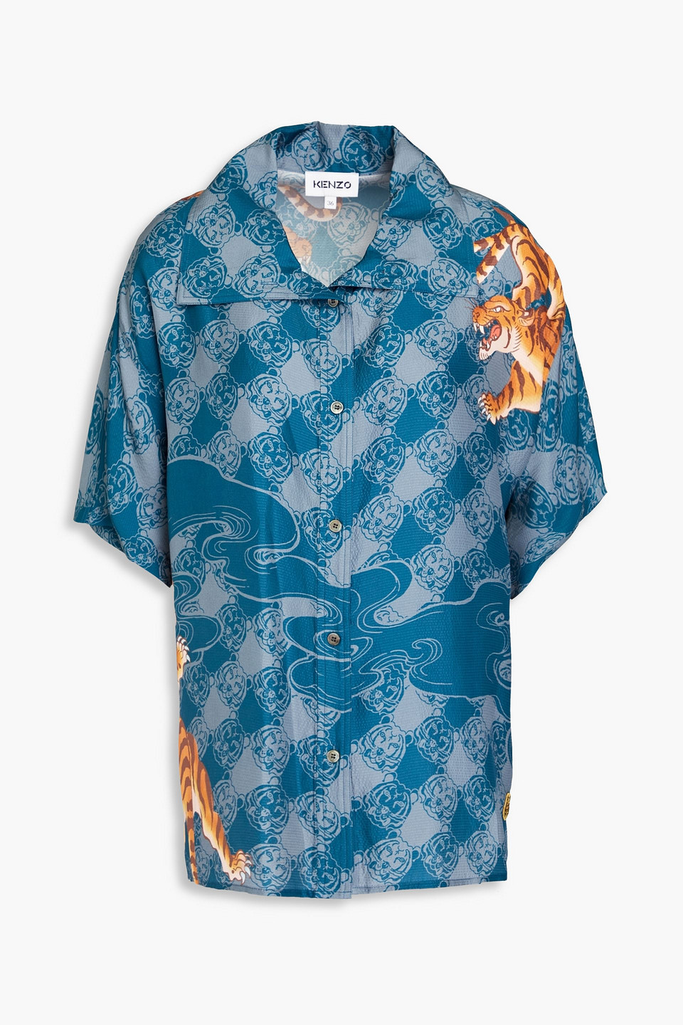 Printed silk crepe de chine shirt