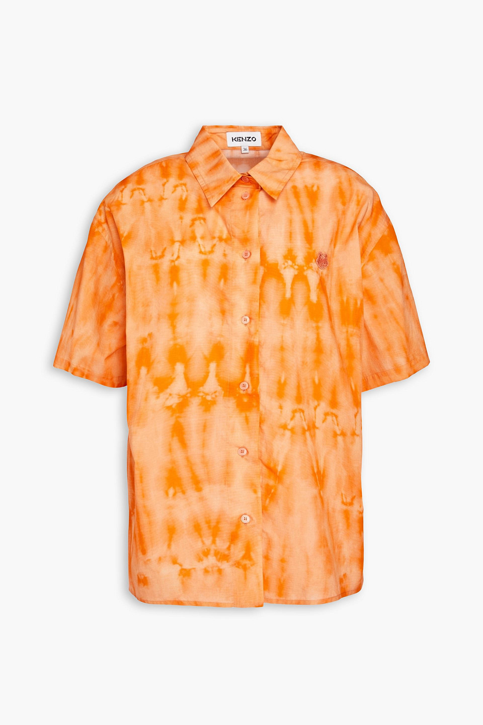 Kenzo Tie-dyed Cotton Shirt In Orange