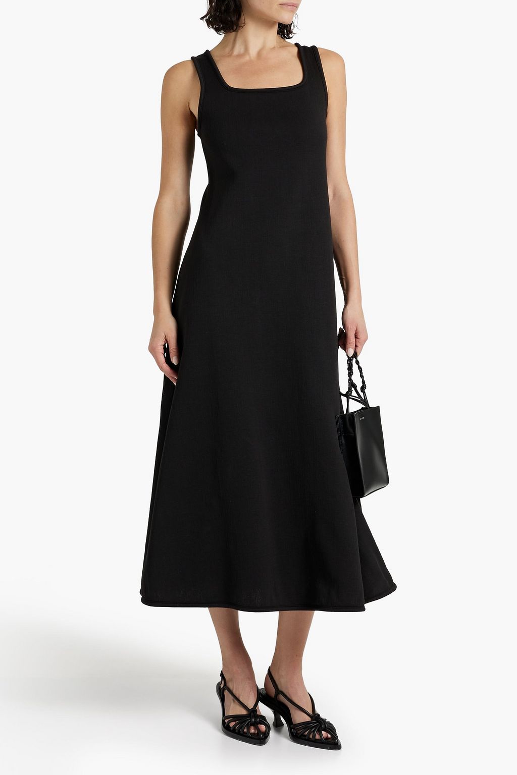 JIL SANDER Cotton-blend jersey midi dress