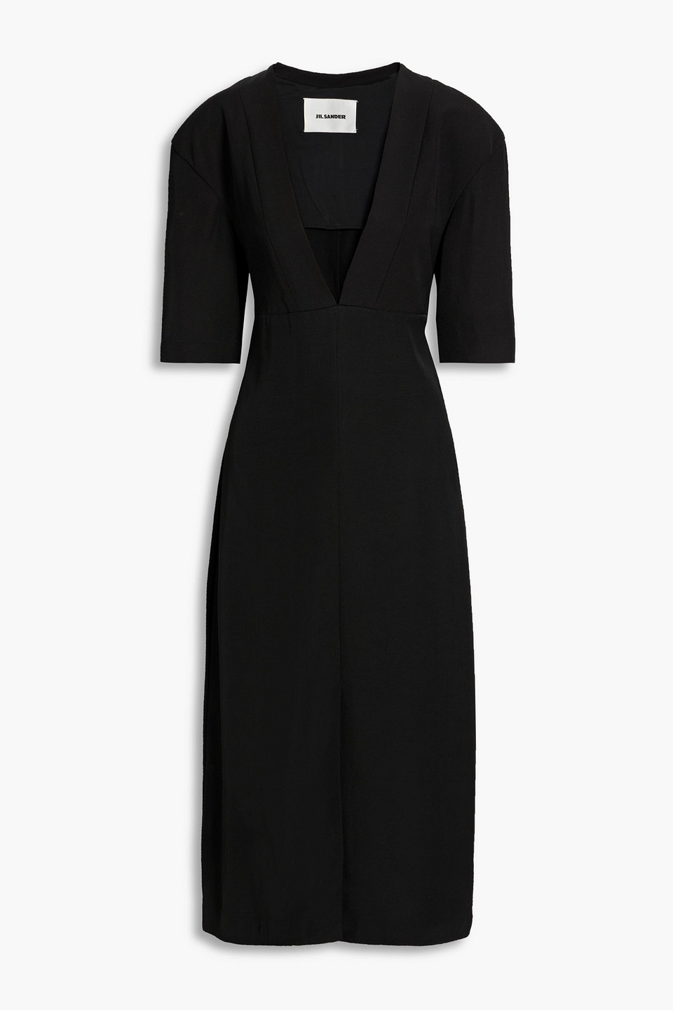 Jil Sander Grain De Poudre Midi Dress In Black