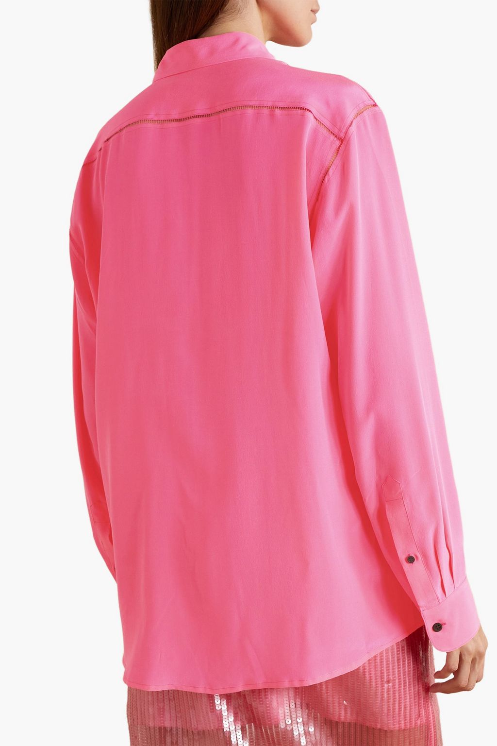 DRIES VAN NOTEN 실크 크레이프 드 신 셔츠