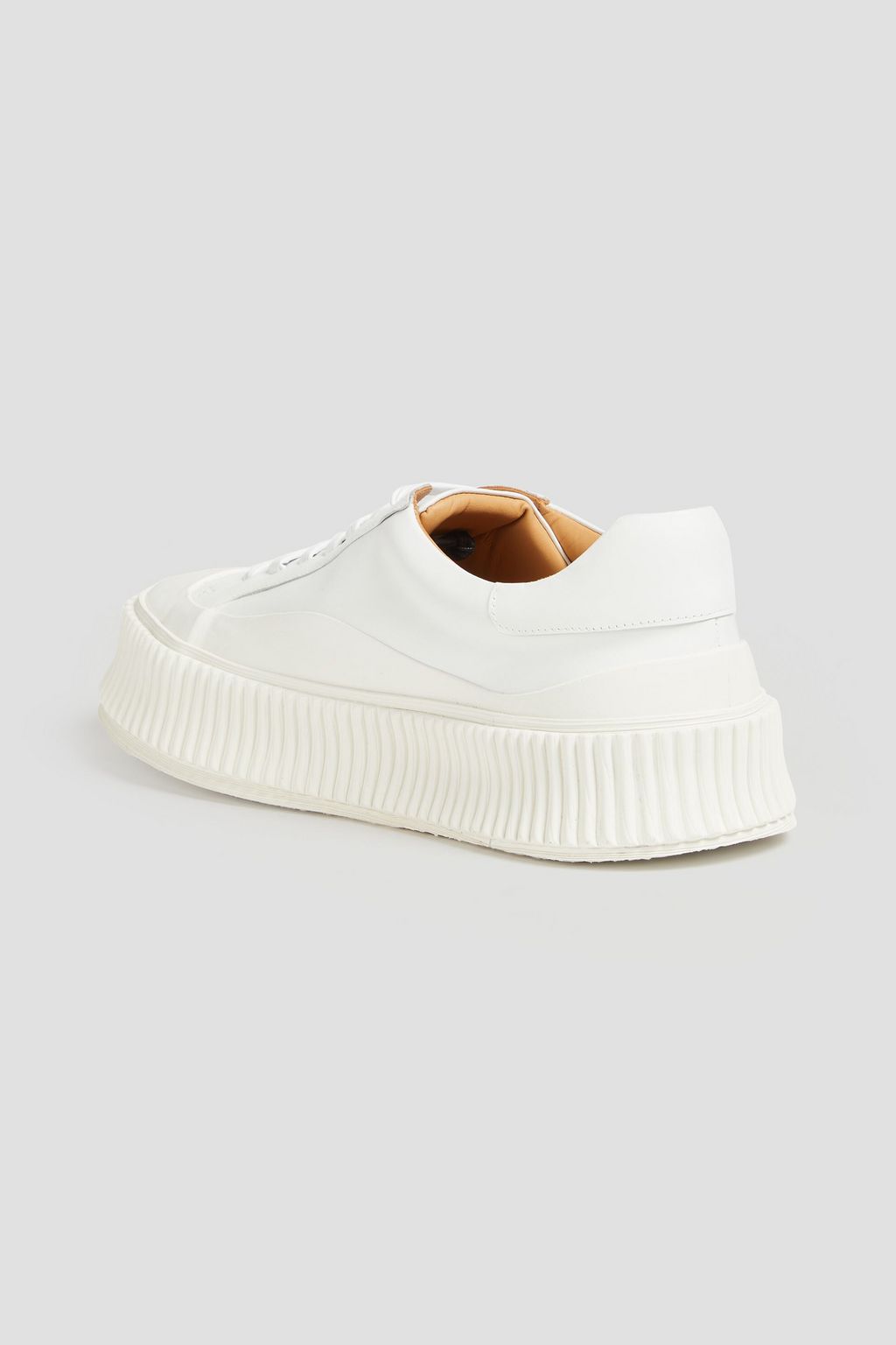 JIL SANDER Leather and rubber platform sneakers