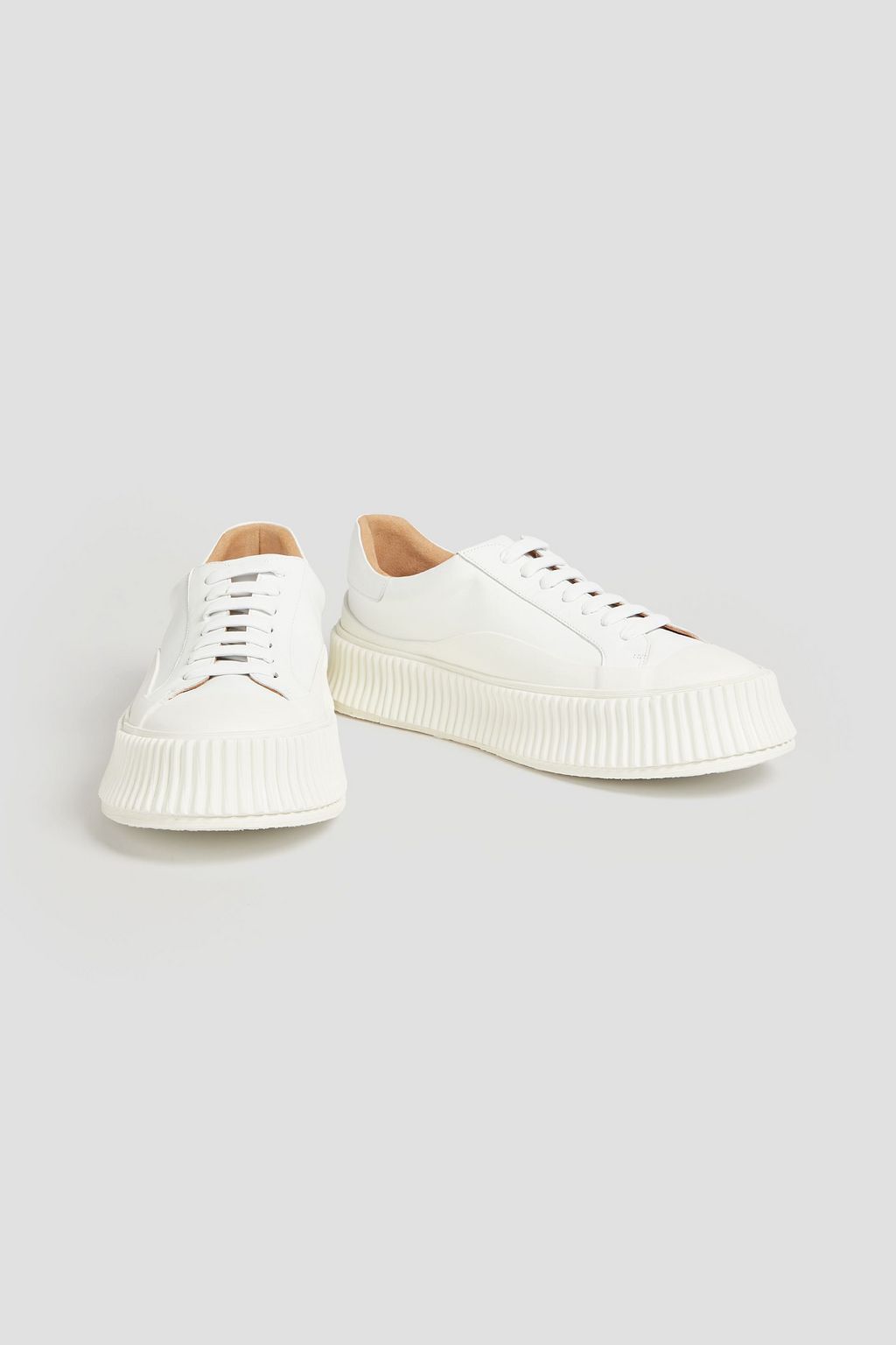 JIL SANDER Leather and rubber platform sneakers
