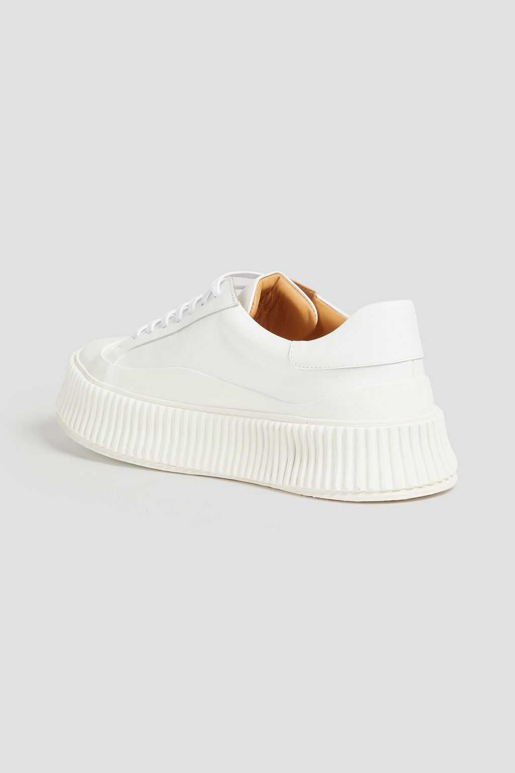 JIL SANDER Leather and rubber platform sneakers