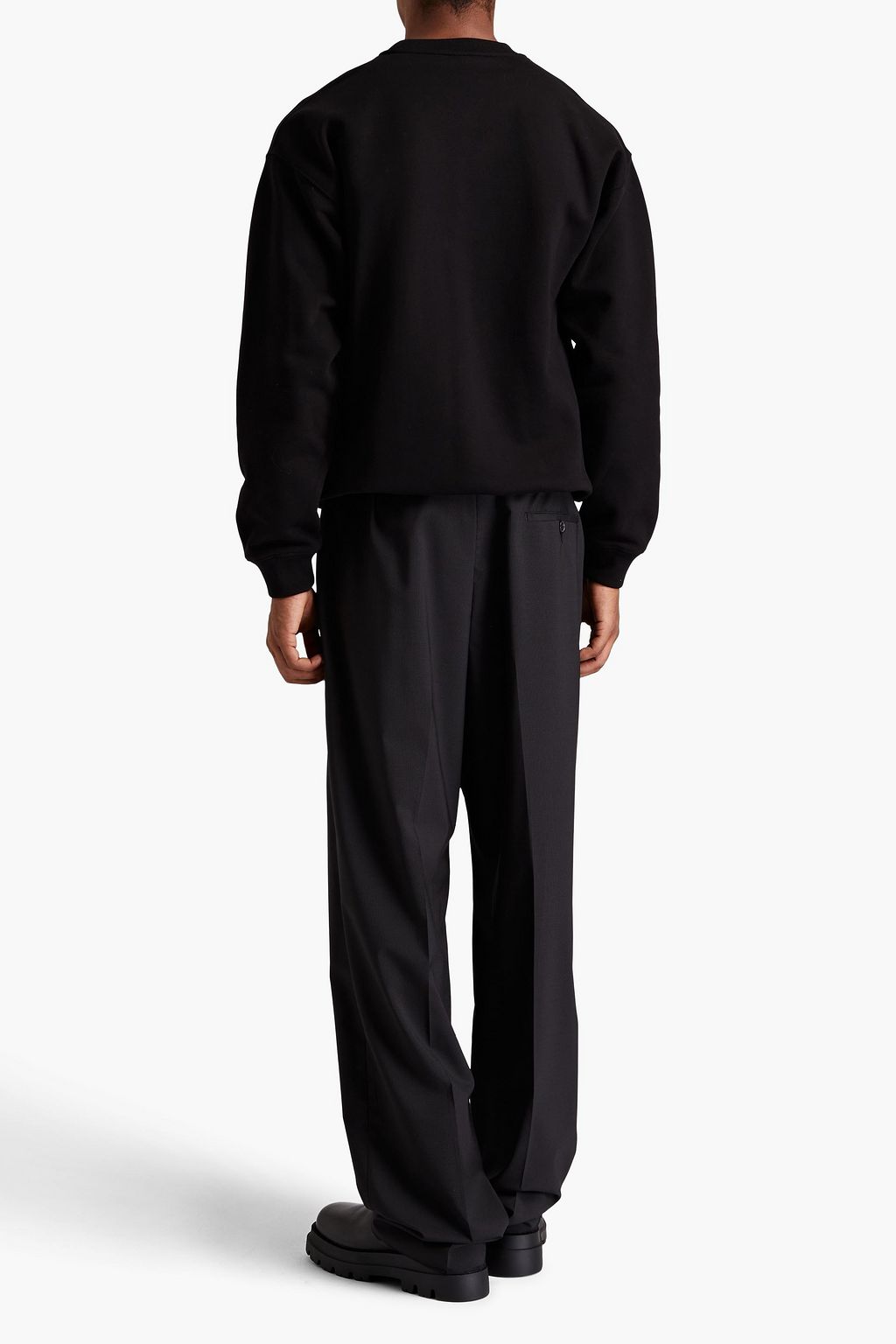 VERSACE Embroidered cotton-fleece sweatshirt