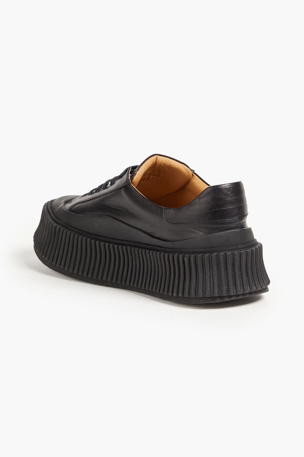 JIL SANDER Leather and rubber platform sneakers