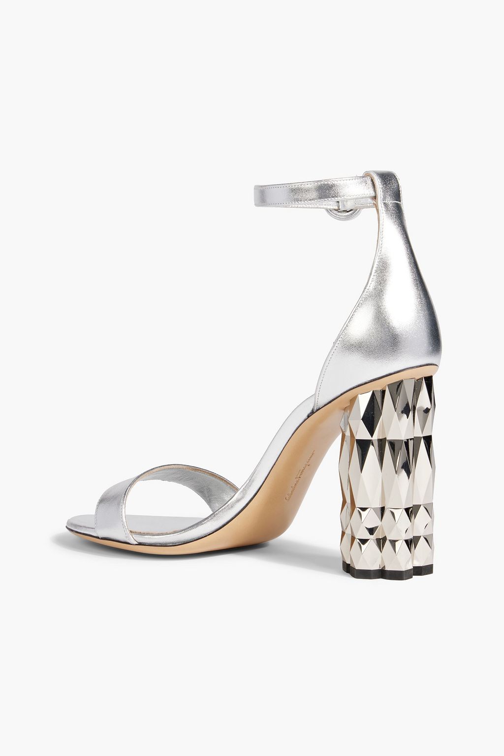 FERRAGAMO Azalea metallic leather sandals