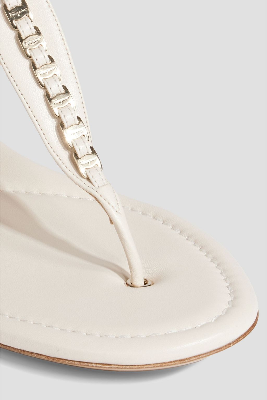 FERRAGAMO Chain-embellished leather sandals