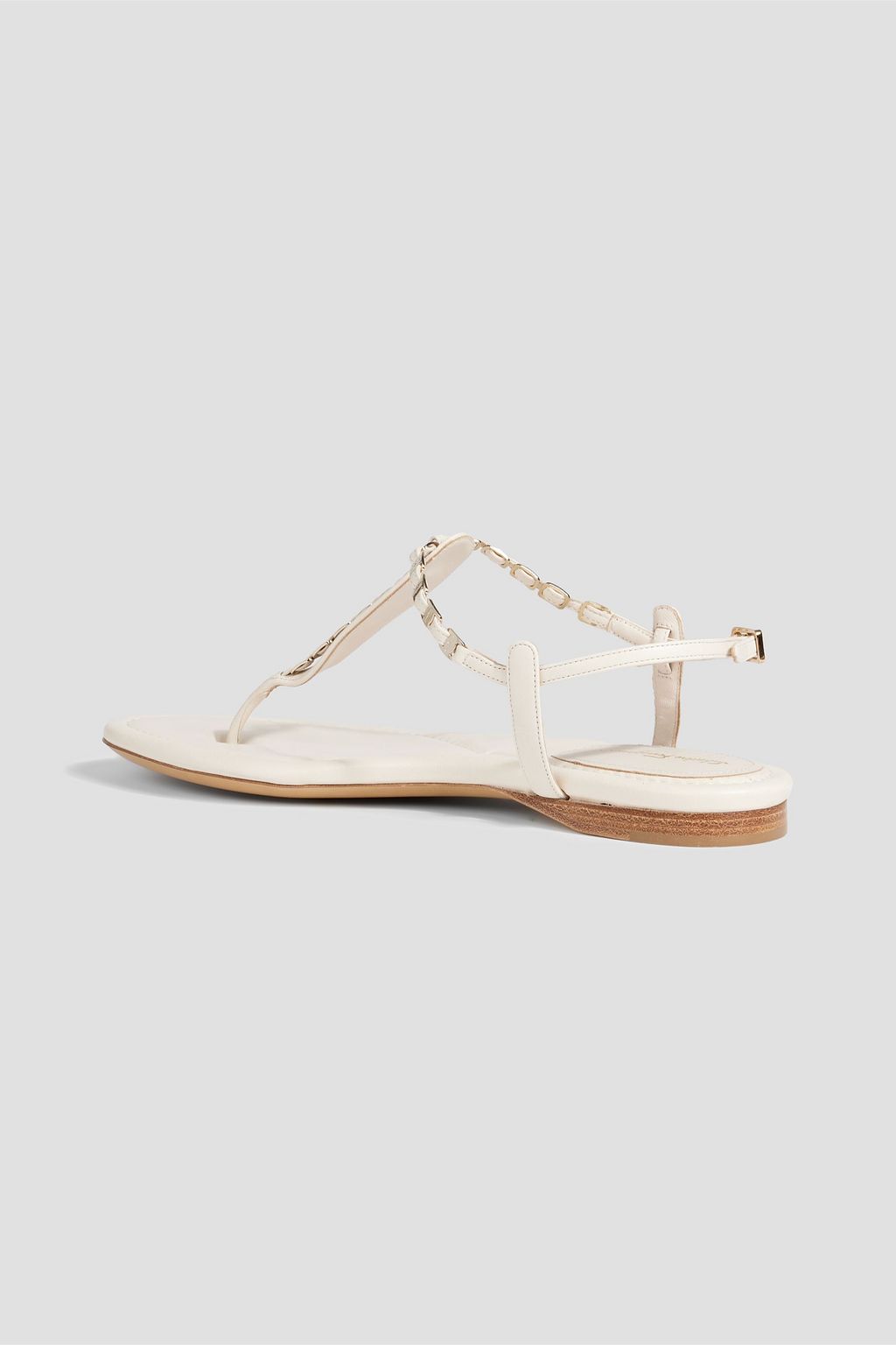 FERRAGAMO Chain-embellished leather sandals