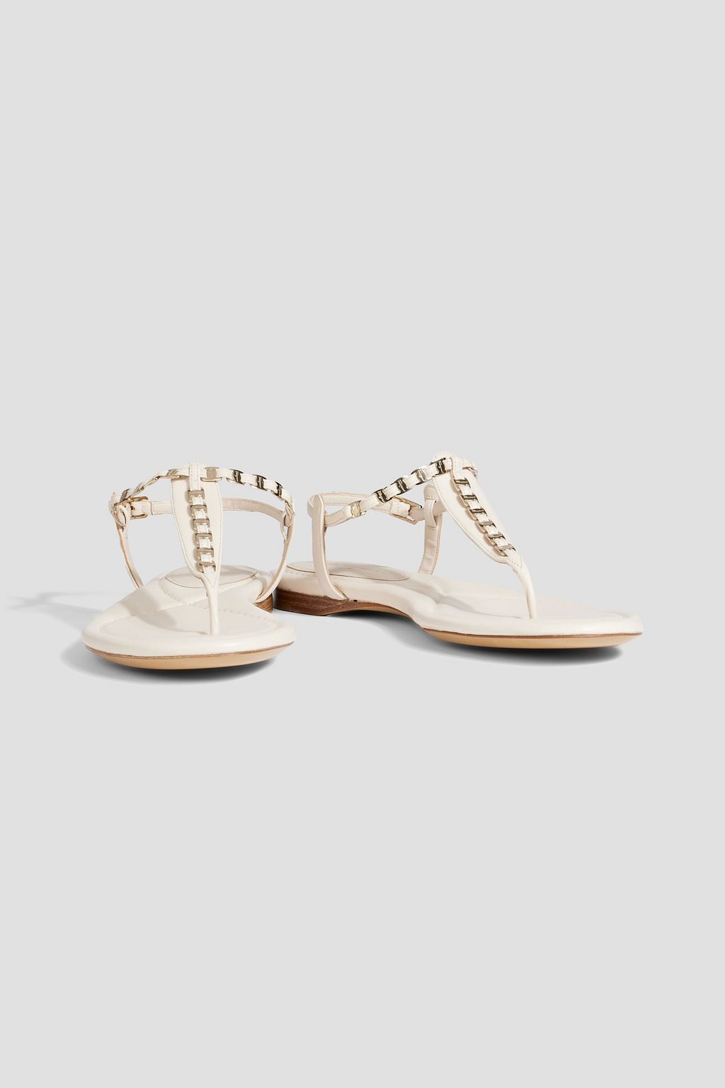 FERRAGAMO Chain-embellished leather sandals