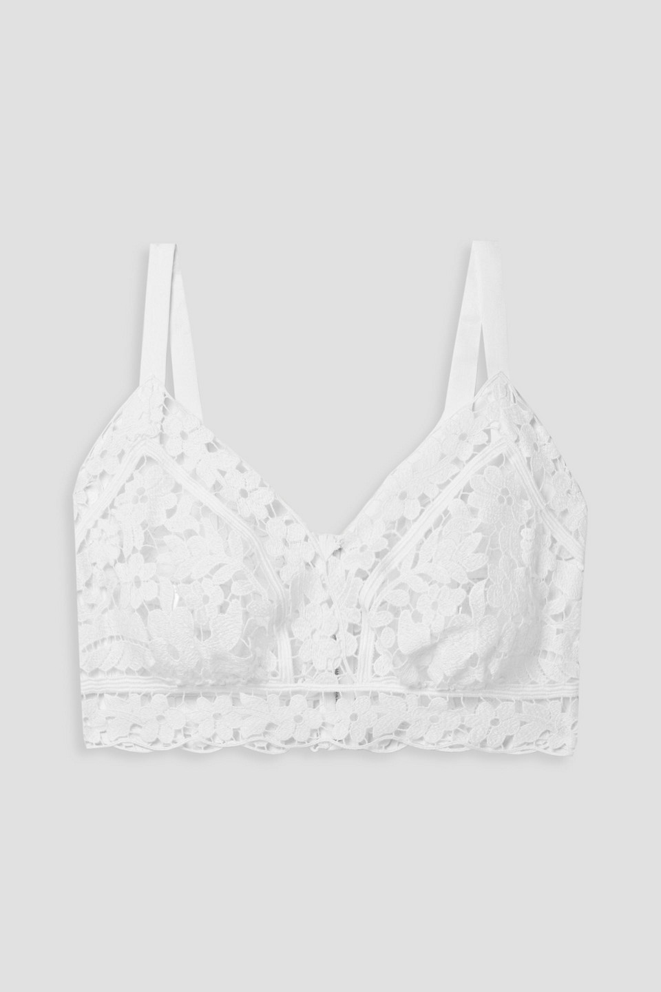 Dolce & Gabbana Linen-blend Guipure Lace Bra Top In White