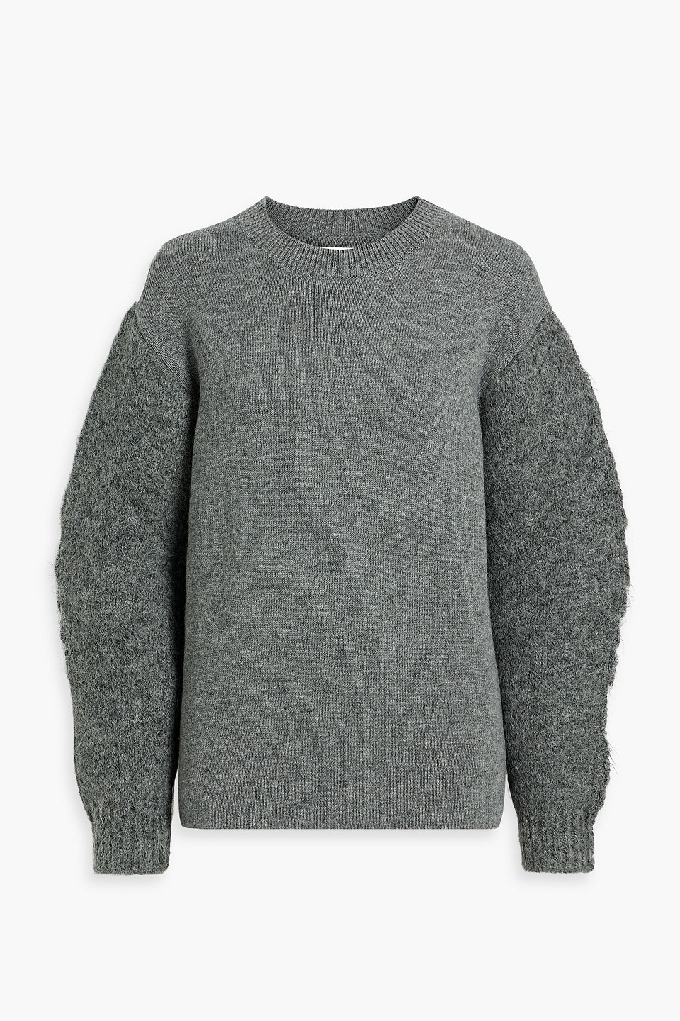 Jil Sander Paneled Wool And Cashmere-blend Sweater In Gray