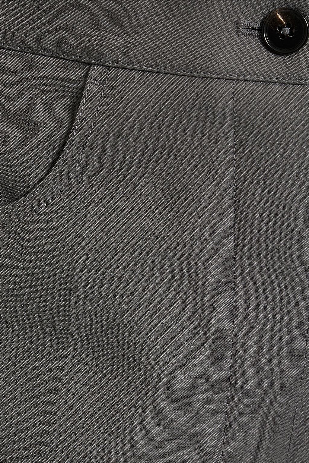 JIL SANDER Cropped slub cotton-blend twill bootcut pants