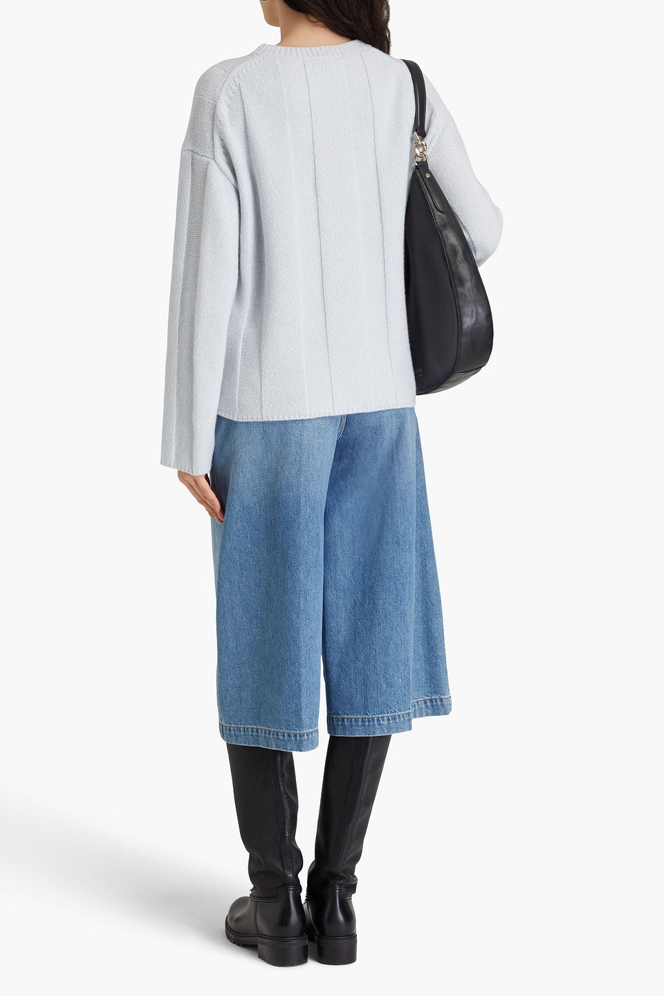 Theory Pullover Aus Einer Gerippten Wollmischung In Himmelblau