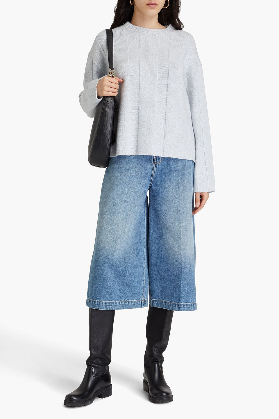 Theory Pullover Aus Einer Gerippten Wollmischung In Himmelblau
