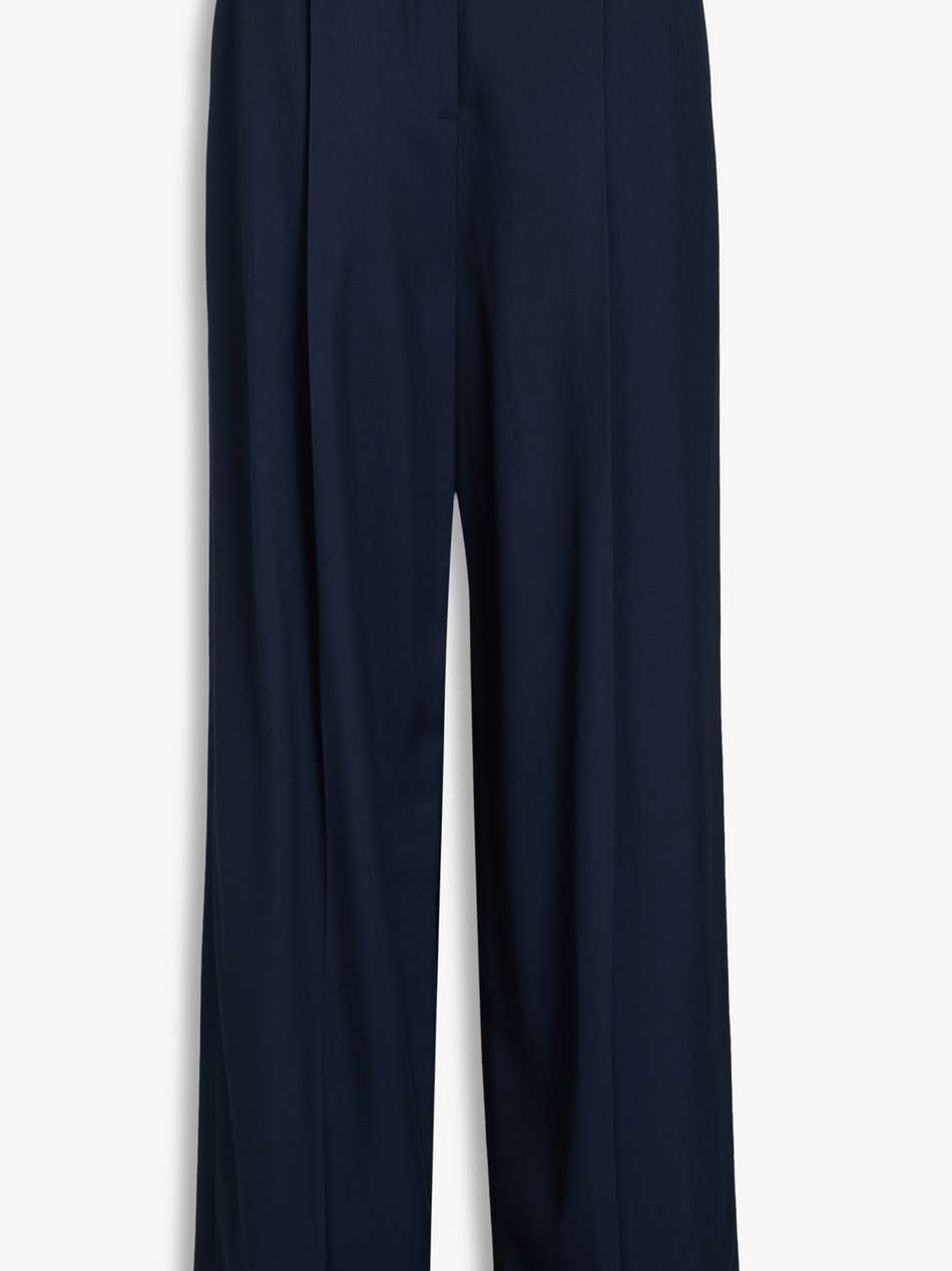 twill wide-leg pants