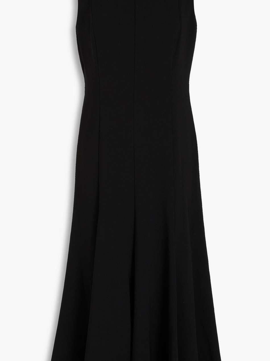 fluted crepe midi dress