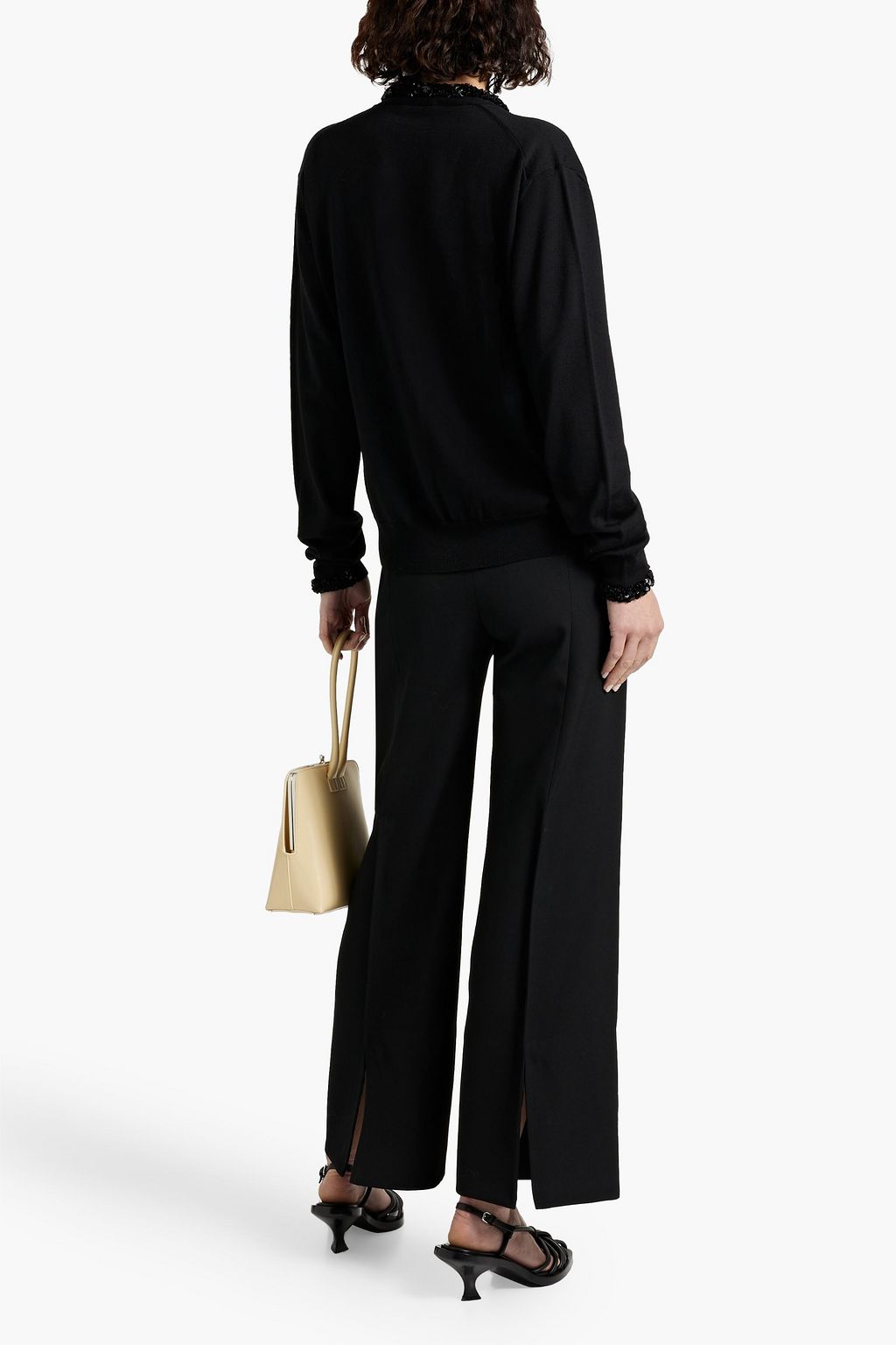 JIL SANDER Sequin-embellished wool cardigan