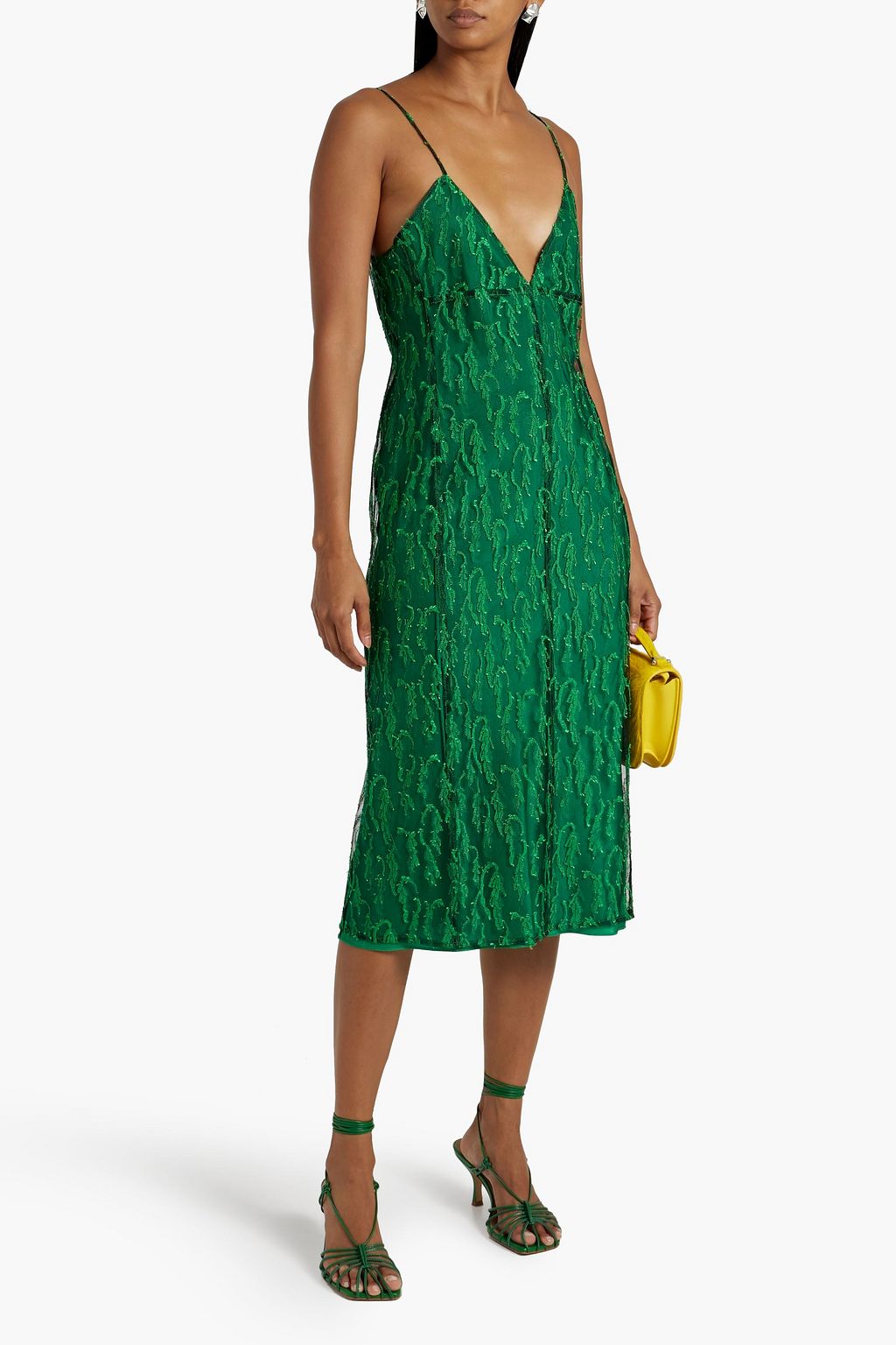 VICTORIA BECKHAM フィルクーペメッシュ ミディワンピース