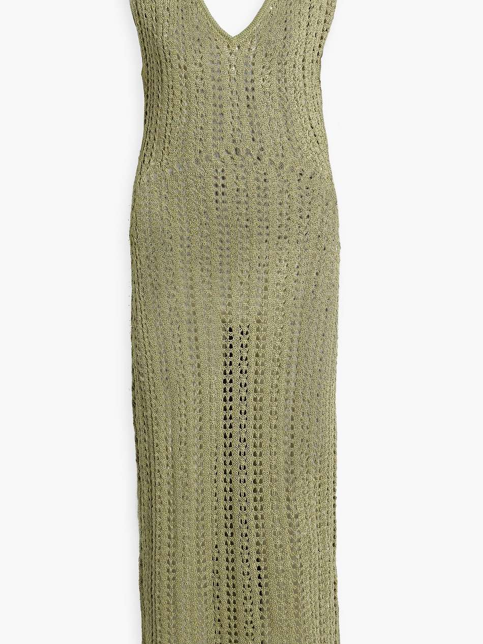 tallara pointelle-knit pima cotton midi dress