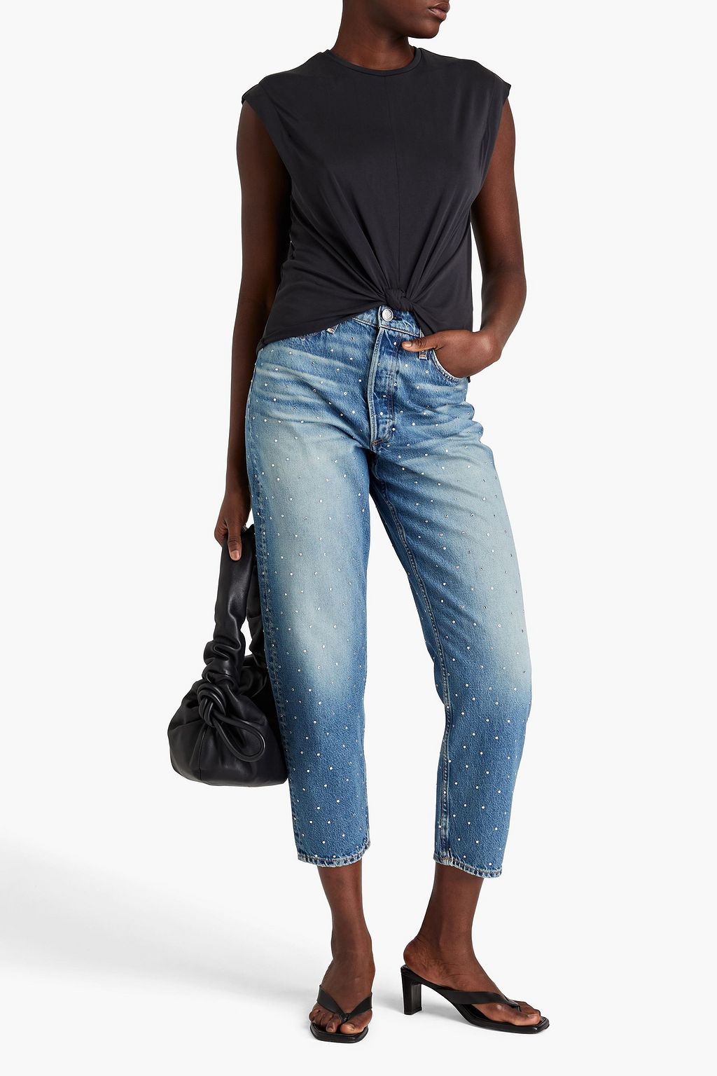 RAG & BONE Alissa cropped crystal-embellished boyfriend jeans