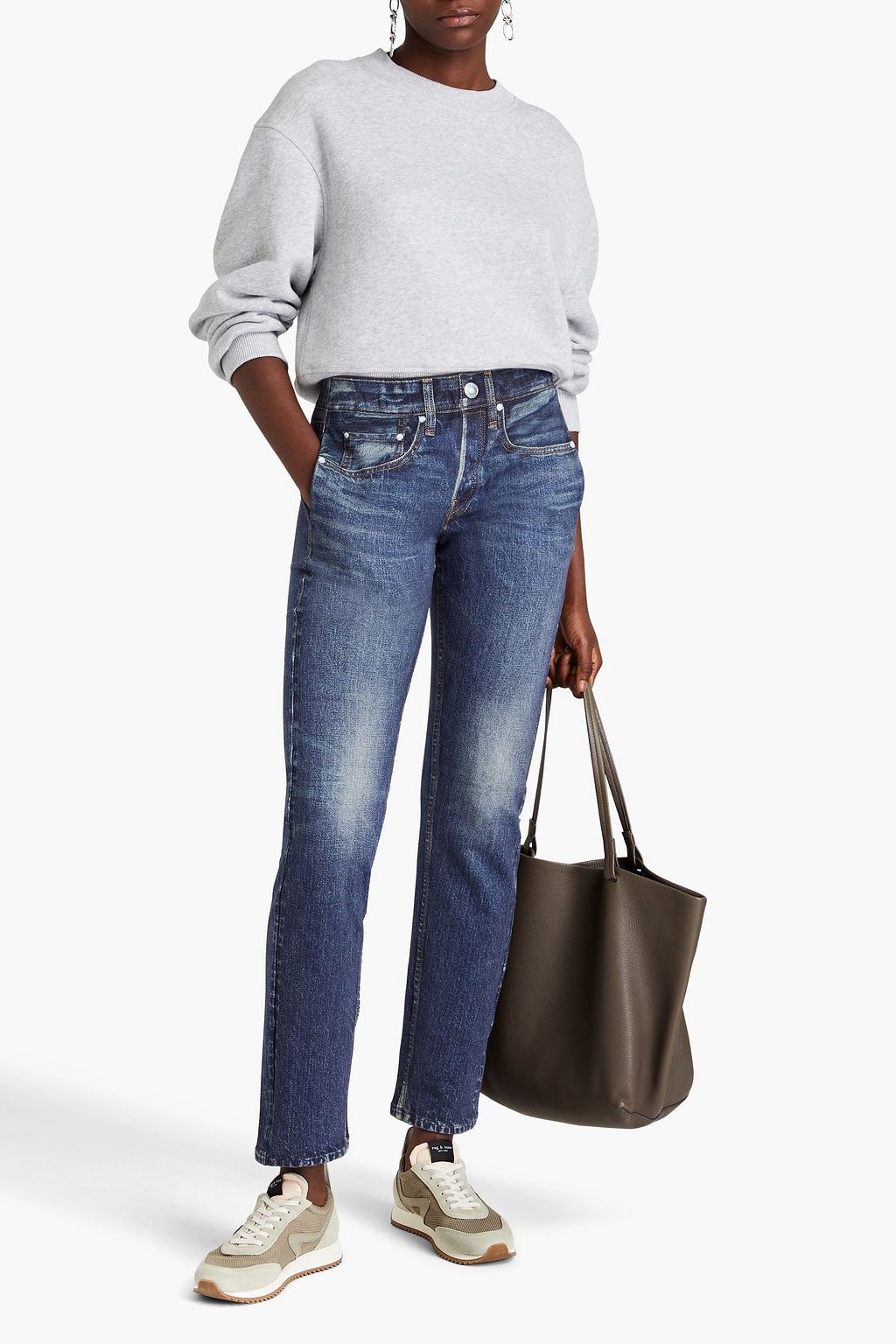 RAG & BONE بنطال رياضي ’’ميرامار’’ مصنوع من قطن تيري فرنسي مطاطي ومزين بطبعة بنمط الدنيم