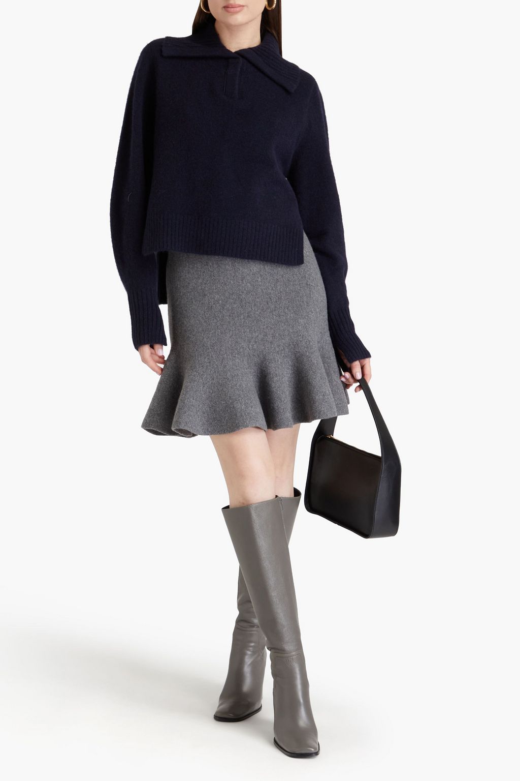 JIL SANDER 울 캐시미어 혼방 스커트