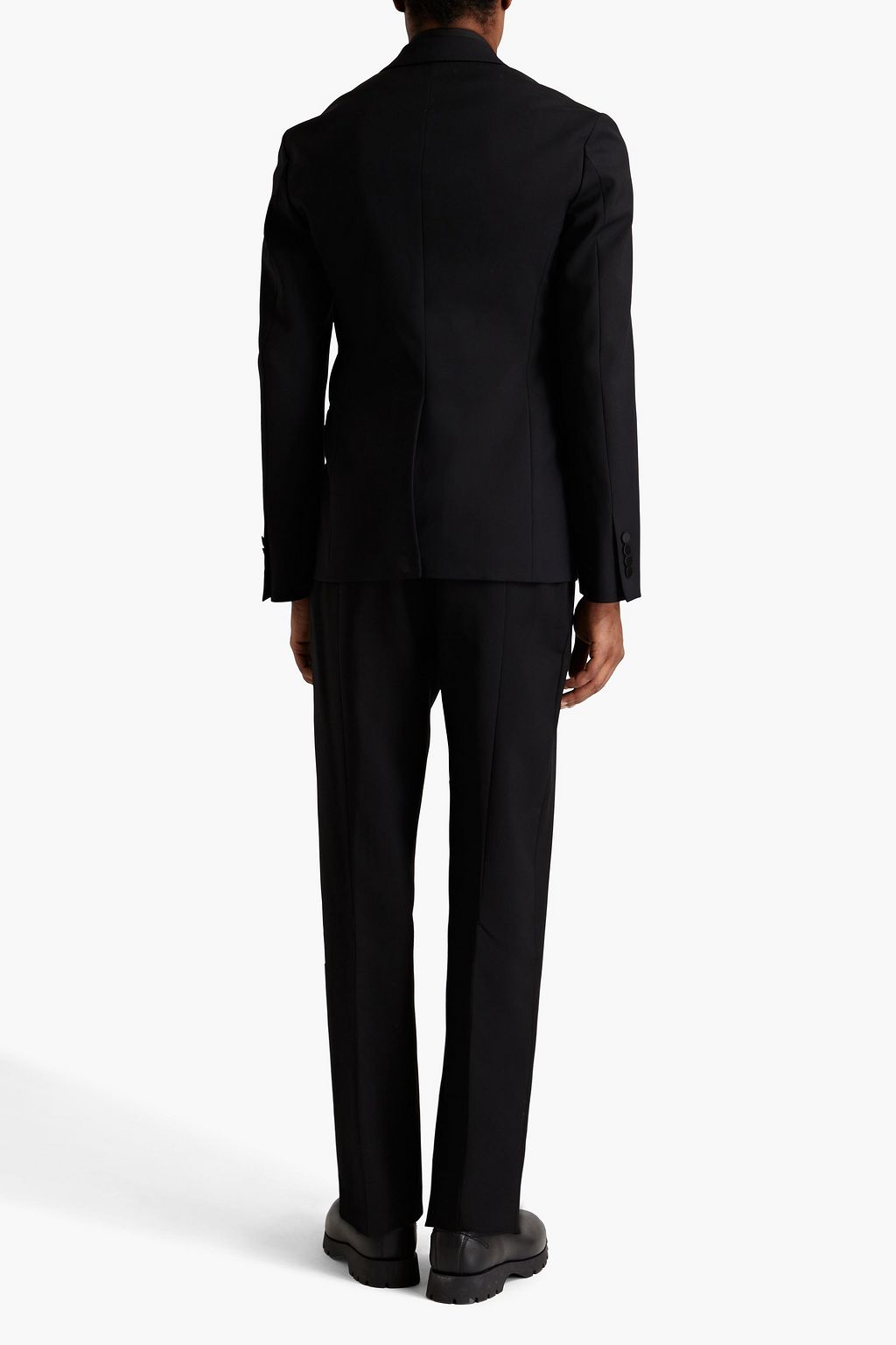 MCQUEEN Satin-trimmed wool-twill suit jacket